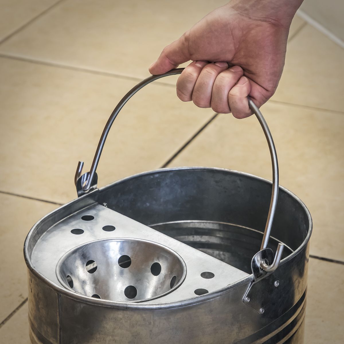 Sealey Mop Bucket 13L - Galvanized - Image 4