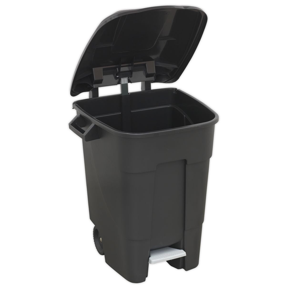 Sealey Refuse/Wheelie Bin with Foot Pedal 100L - Black - Image 3