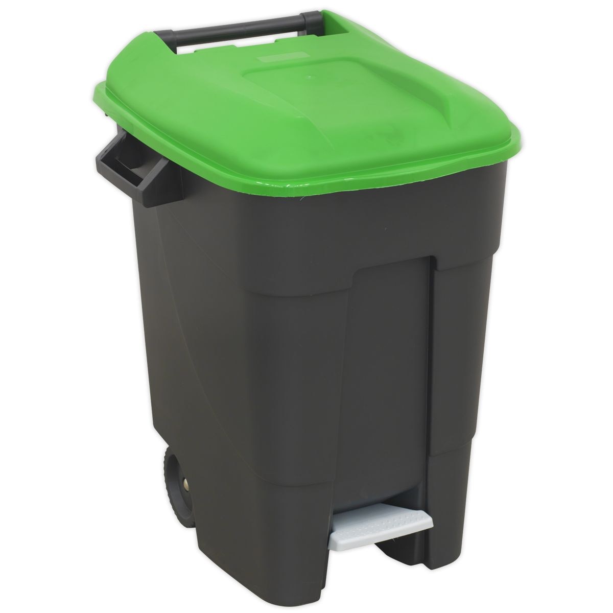 Sealey Refuse/Wheelie Bin with Foot Pedal 100L - Green - Image 1
