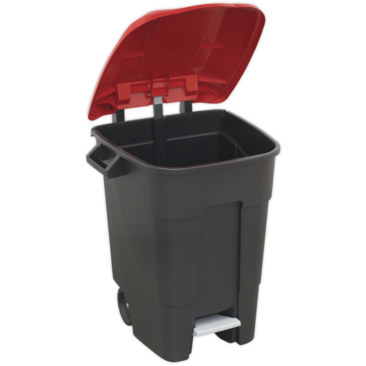Sealey Refuse/Wheelie Bin with Foot Pedal 100L - Red - Image 3