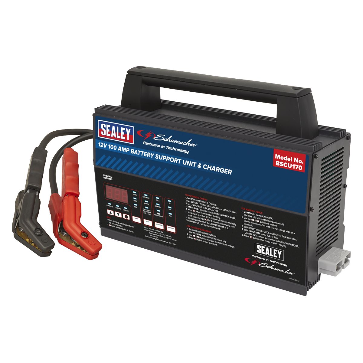 Sealey 12V Battery Support Unit & Charger 100A - Image 3