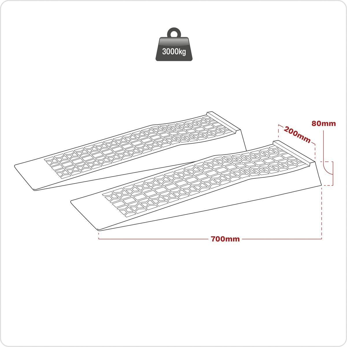 Sealey Car Ramps Low Profile 1.5 Tonne Capacity per Ramp 3 Tonne Capacity per Pair - Image 2
