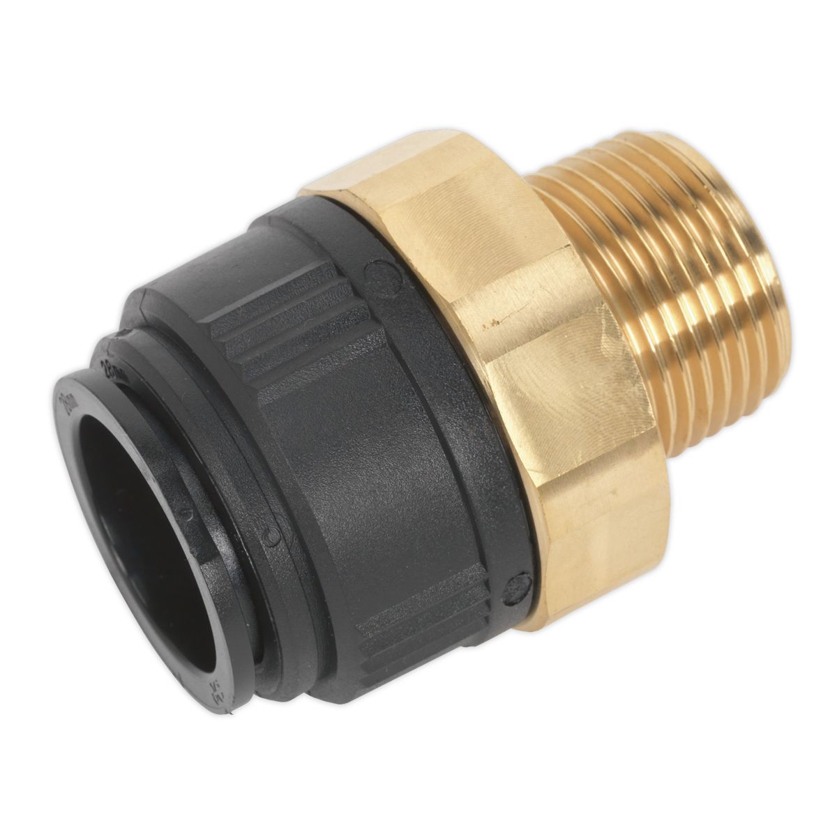 Sealey Speedfit Brass Straight Adaptor 28mm x 1"BSPT - Image 1
