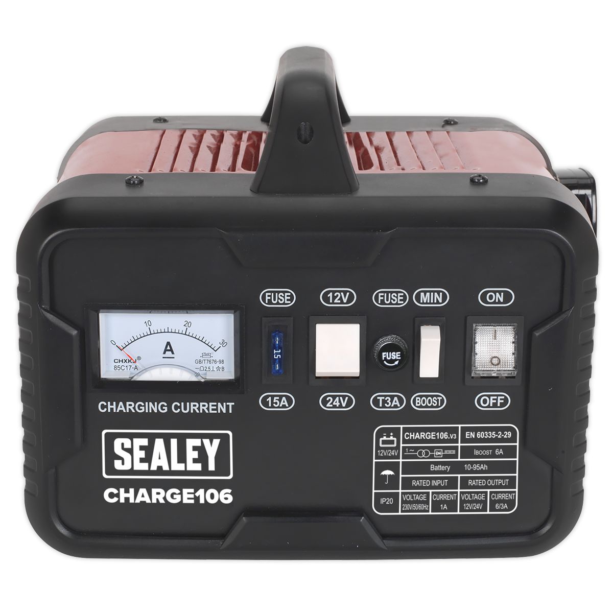 Sealey 12/24V Battery Charger 8A 230V - Image 3