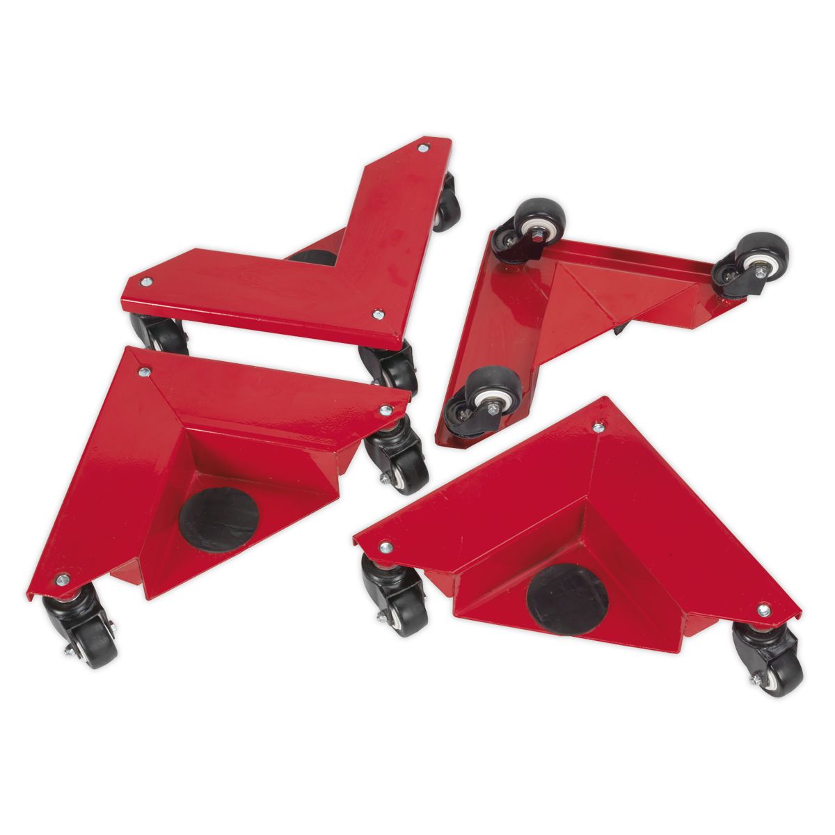 Sealey Corner Transport Dollies 150kg Capacity - Set of 4 - Image 1