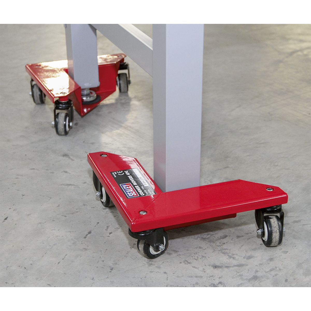 Sealey Corner Transport Dollies 150kg Capacity - Set of 4 - Image 3