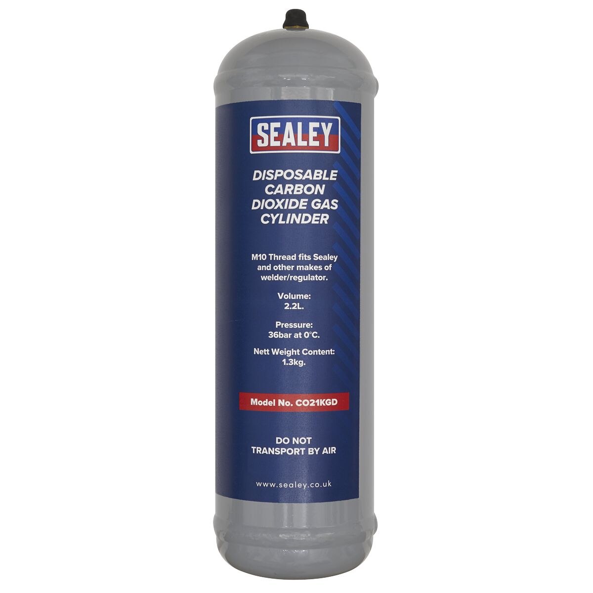 Sealey Disposable Carbon Dioxide Gas Cylinder 1.3kg - Pack of 4 - Image 3