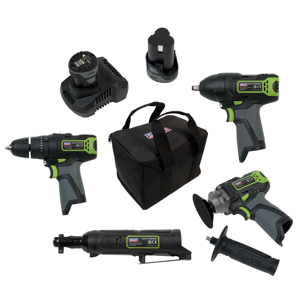 Sealey 4 x SV10.8 Series Cordless Combo Kit 10.8 V - 2 Batteries - Image 1
