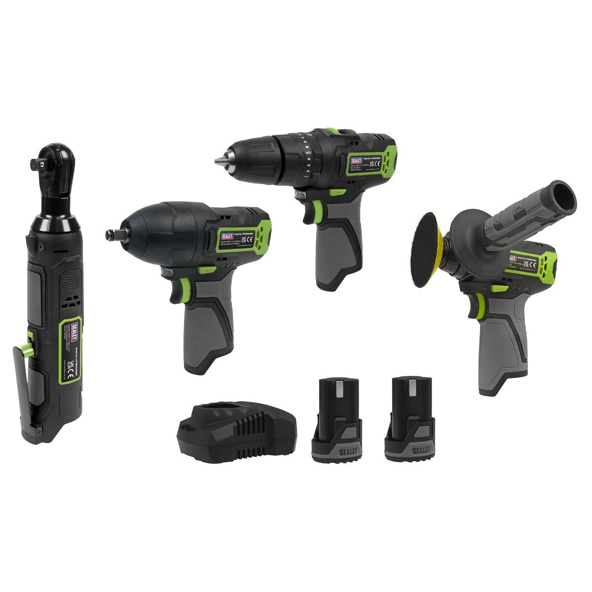 Sealey 4 x SV10.8 Series Cordless Combo Kit 10.8V - 2 Batteries & Euro Plug - Image 10