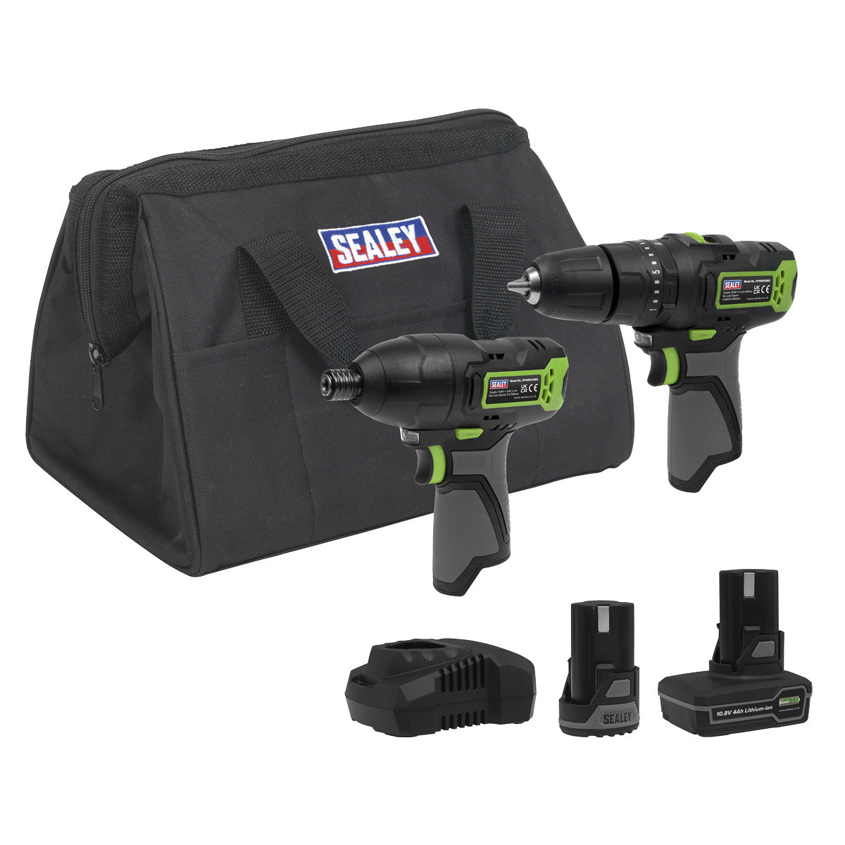 Sealey 2 x SV10.8 Series Cordless Power Tool Kit 10.8V - 2 Batteries CP108VCOMBO3