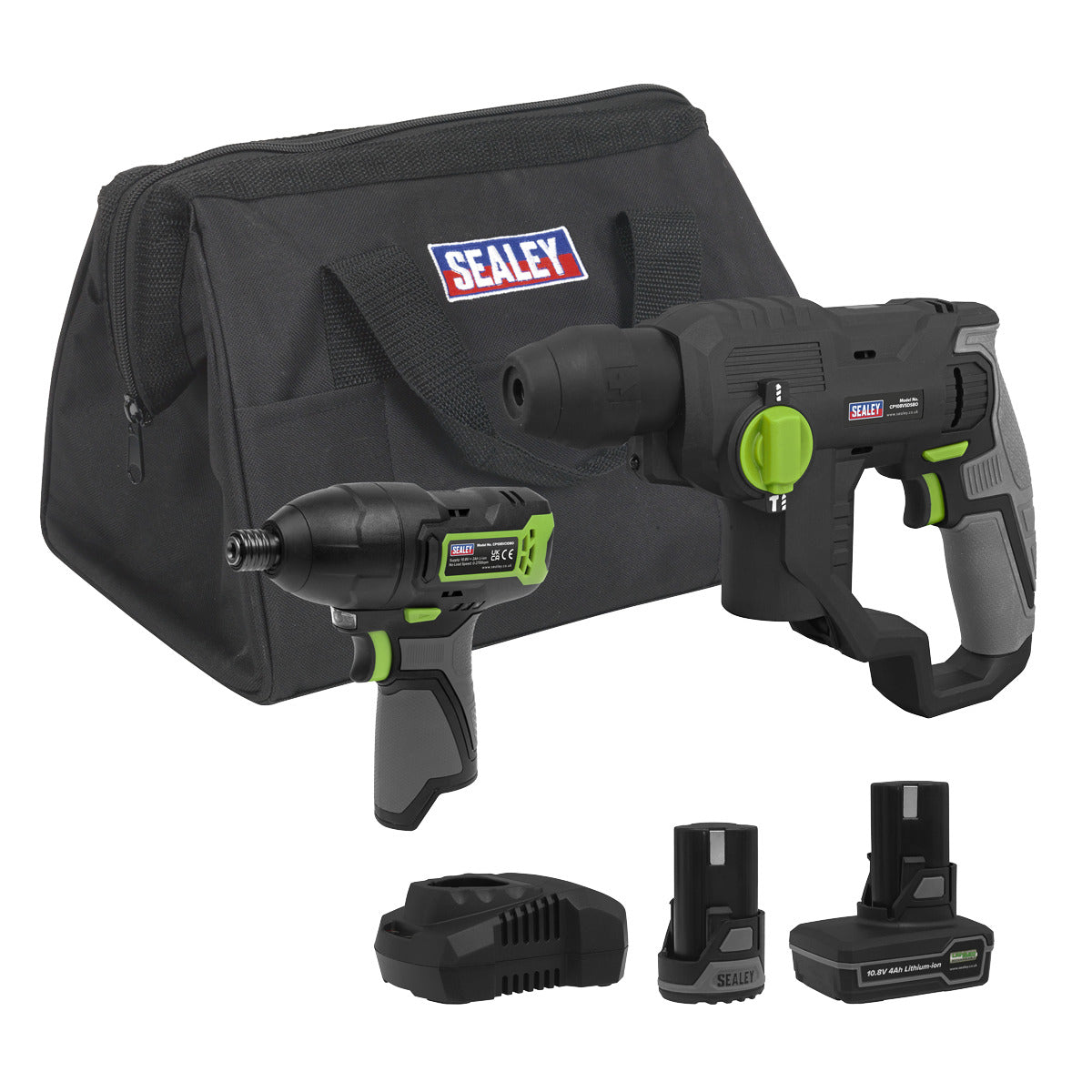 Sealey 2 x SV10.8 Series Cordless Power Tool Kit 10.8V - 2 Batteries CP108VCOMBO4