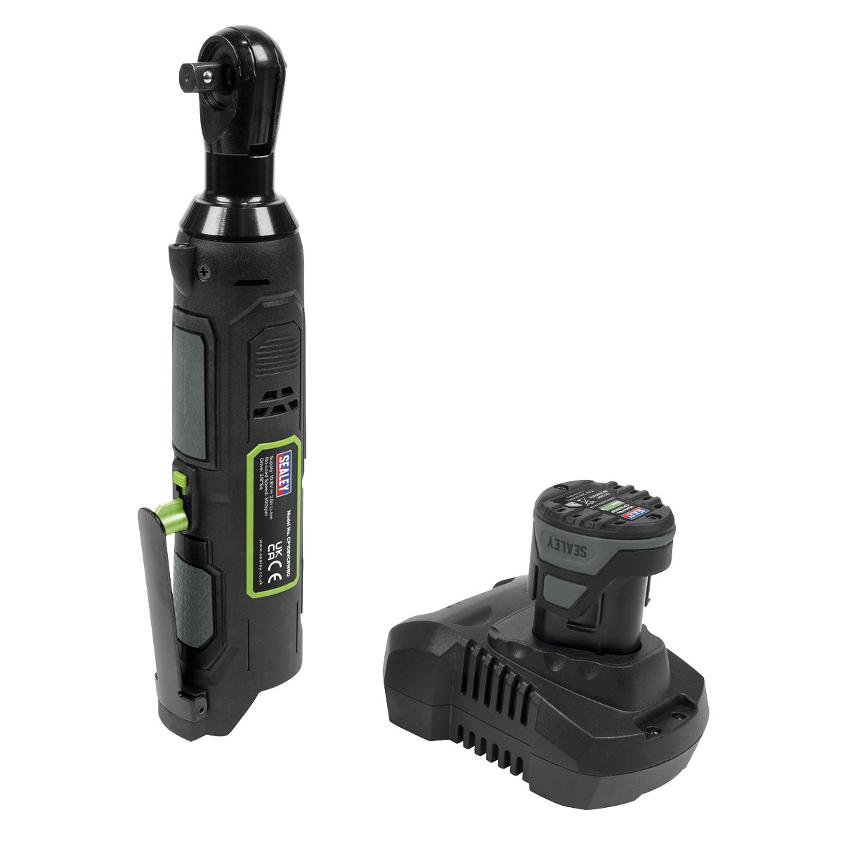 Sealey SV10.8 Series 3/8"Sq Drive Cordless Ratchet Wrench Kit 45Nm 10.8V 2Ah CP108VCRW