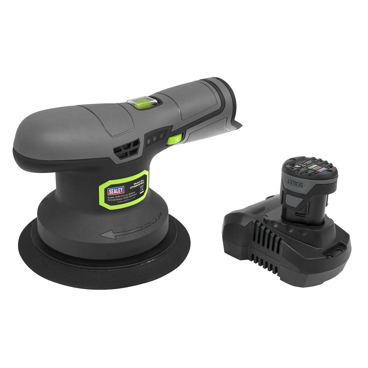Sealey SV10.8 Series 150mm Cordless Dual Action Sander/Polisher Kit 10.8V 2Ah - Image 1
