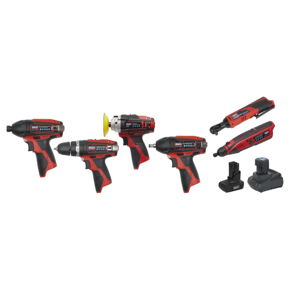 Sealey 6 x SV12 Series Cordless Power Tool Combo Kit 12V - 2 Batteries - Image 3