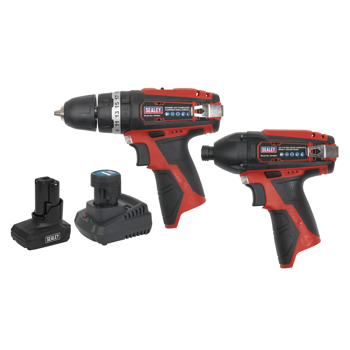 Sealey 2 x SV12 Series Cordless Power Tool Kit 12V - 2 Batteries CP1200COMBO6