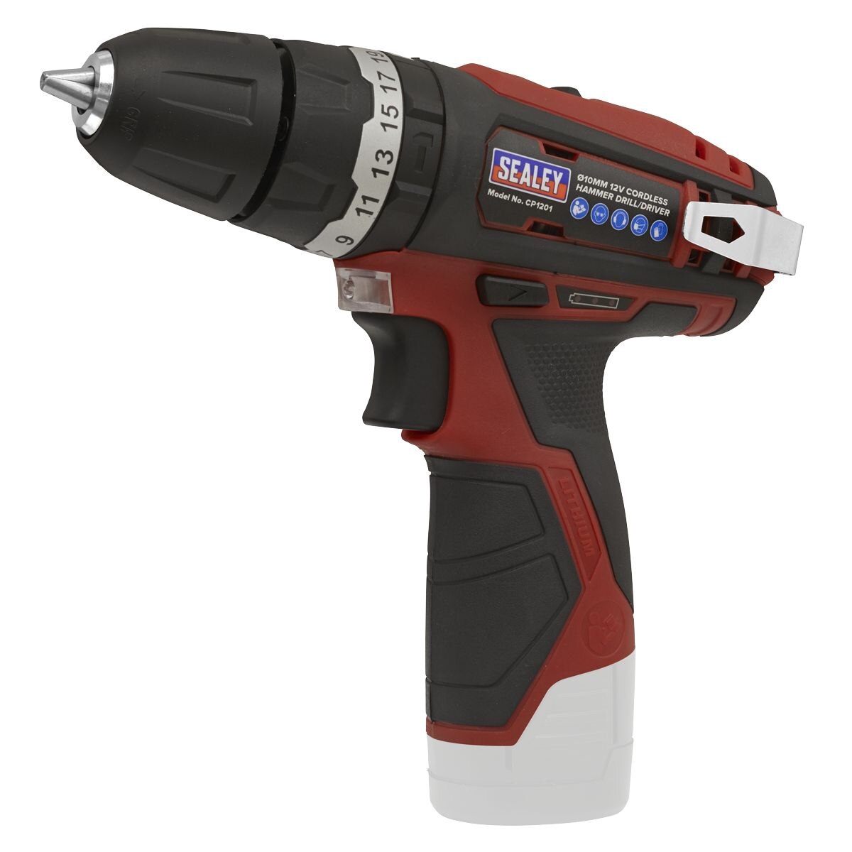 Sealey SV12 Series 10mm Cordless Combi Drill Kit 12V 1.5Ah - 2 Batteries - Image 5