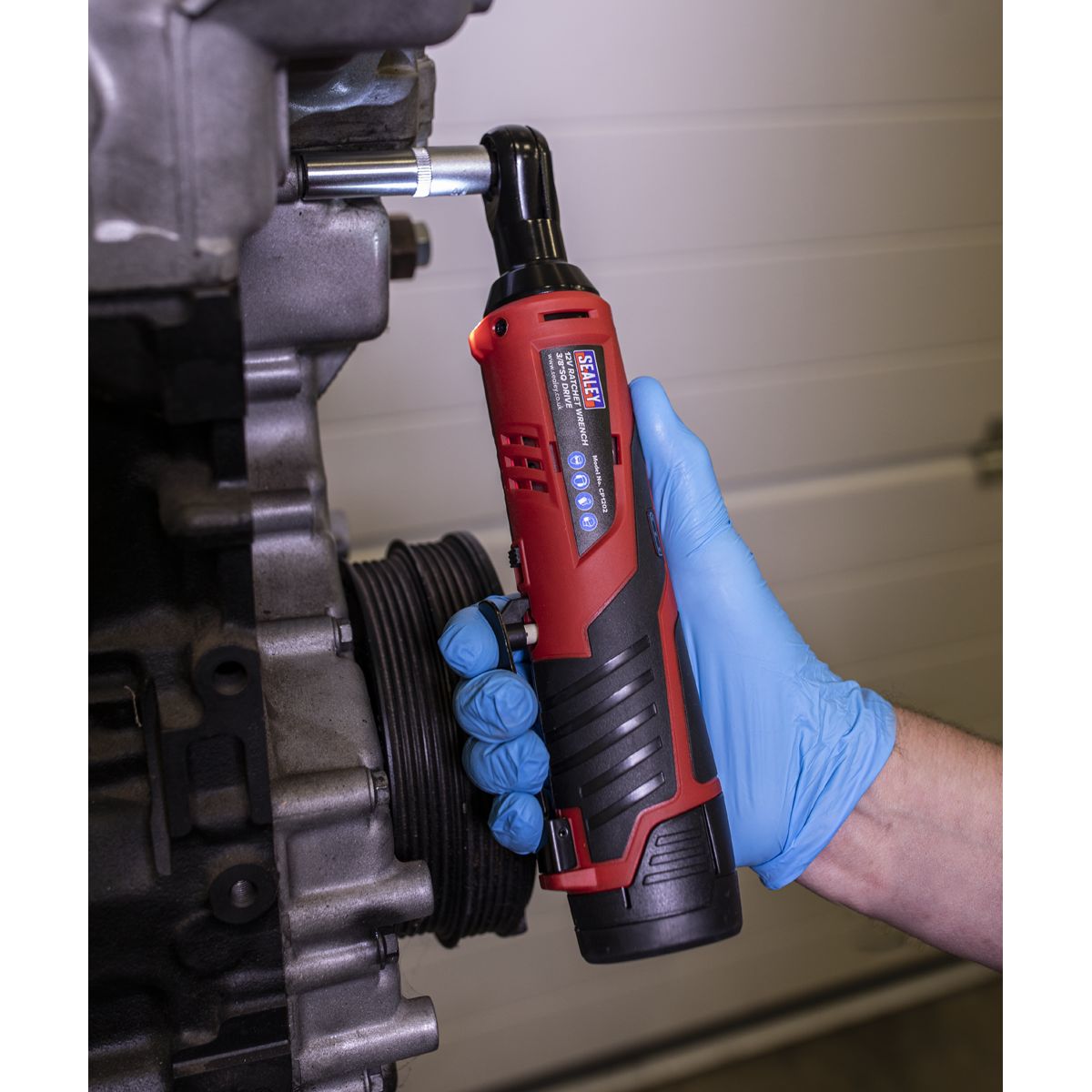Sealey SV12 Series 3/8"Sq Drive Cordless Ratchet Wrench 12V - Body Only - Image 10