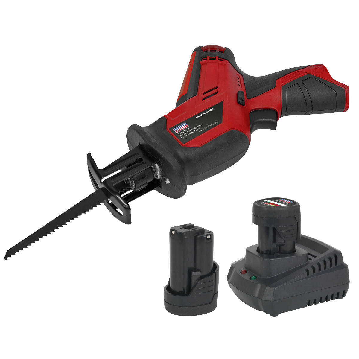 Sealey SV12 Series Cordless Reciprocating Saw Kit 12V 2Ah - 2 Batteries CP1208KIT