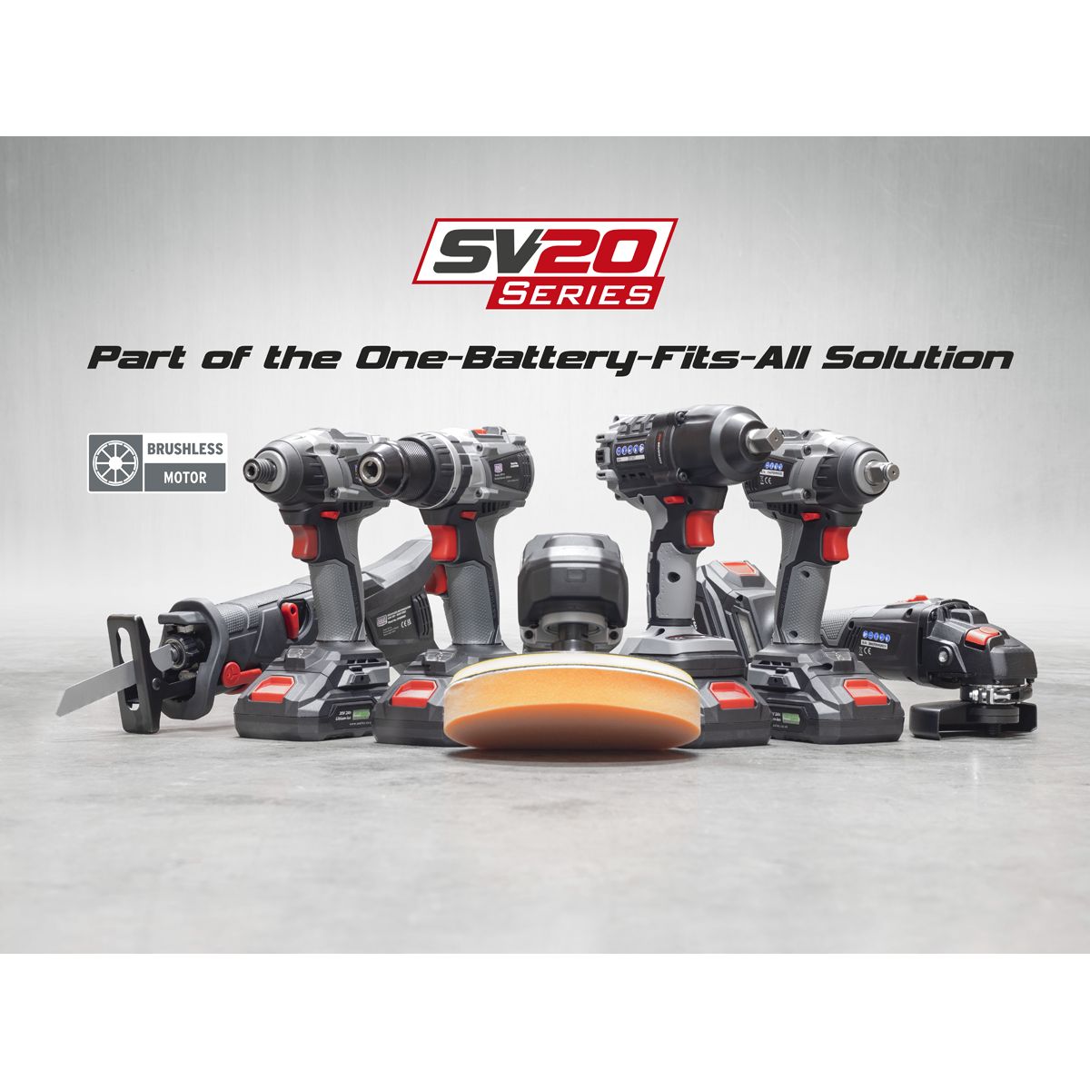 Sealey Premier SV20 Series 115mm Brushless Cordless Angle Grinder Kit 20V 4Ah - 2 Batteries - Image 2