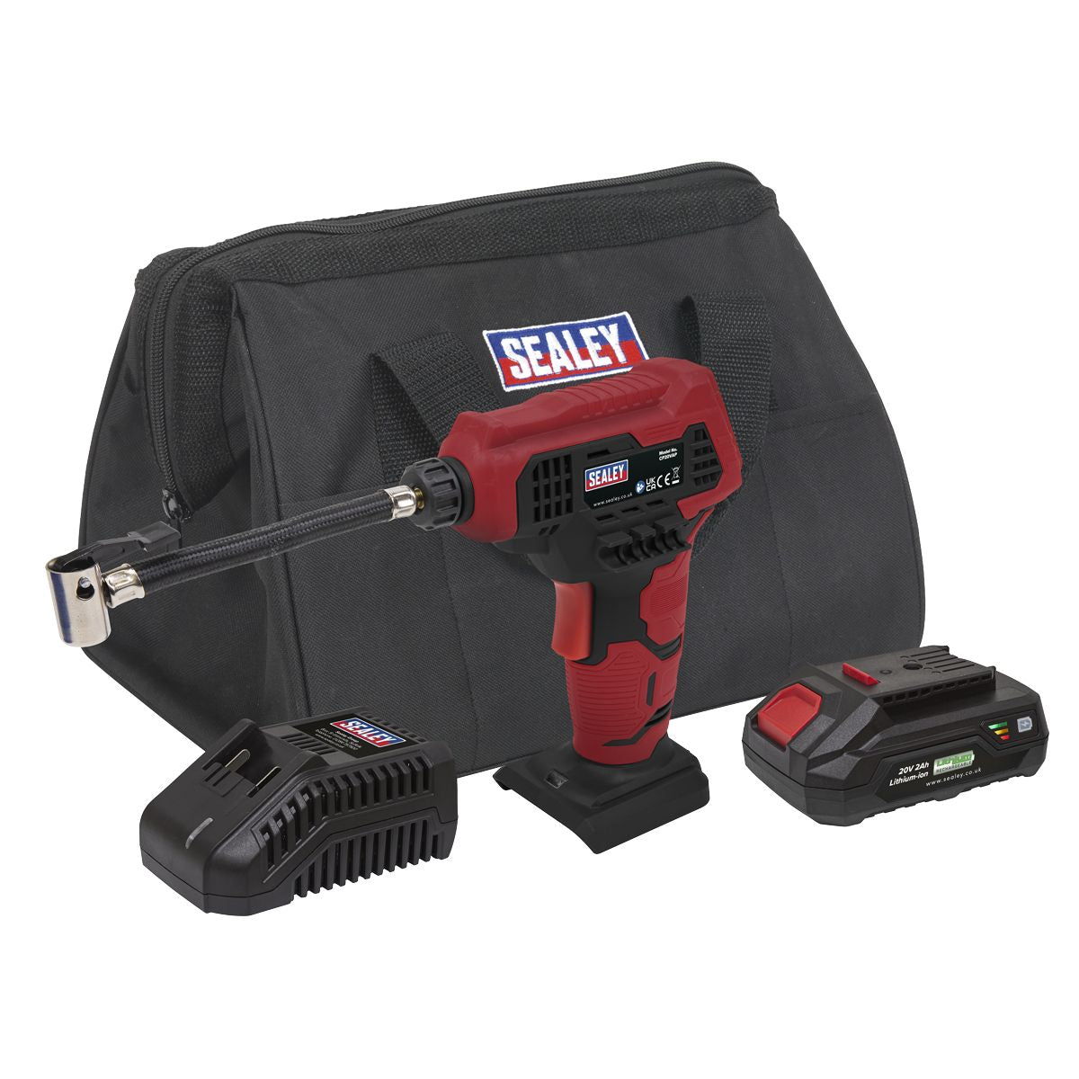 Sealey SV20 Series Cordless Air Pump Kit 20V 2Ah - Image 1