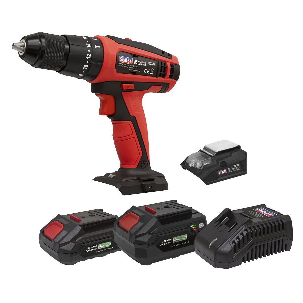 Sealey SV20 Series 13mm Cordless Combi Drill Kit 20V - 2 Batteries - Image 3