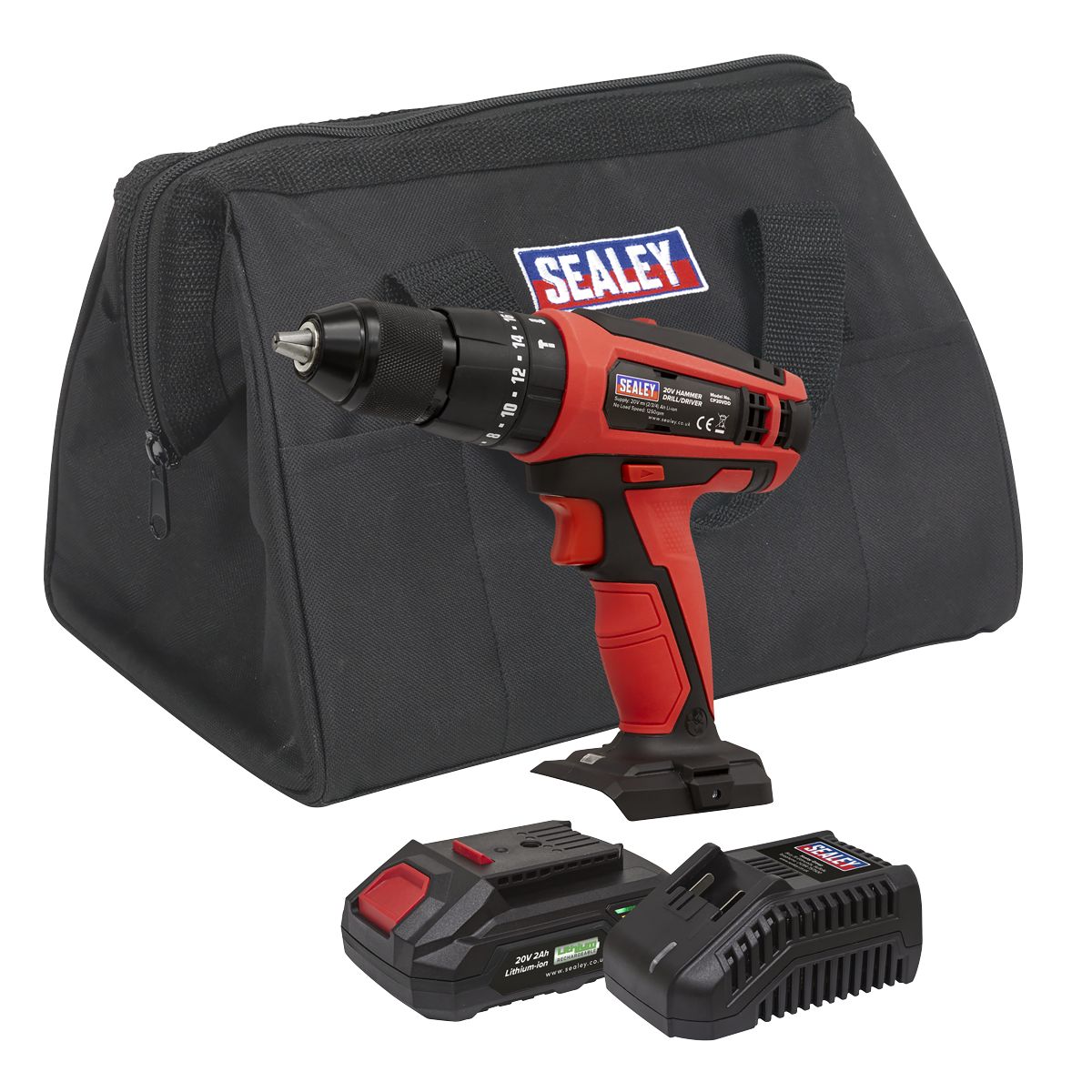 Sealey SV20 Series 13mm Cordless Combi Drill/Driver Kit 20V 2Ah - Image 1