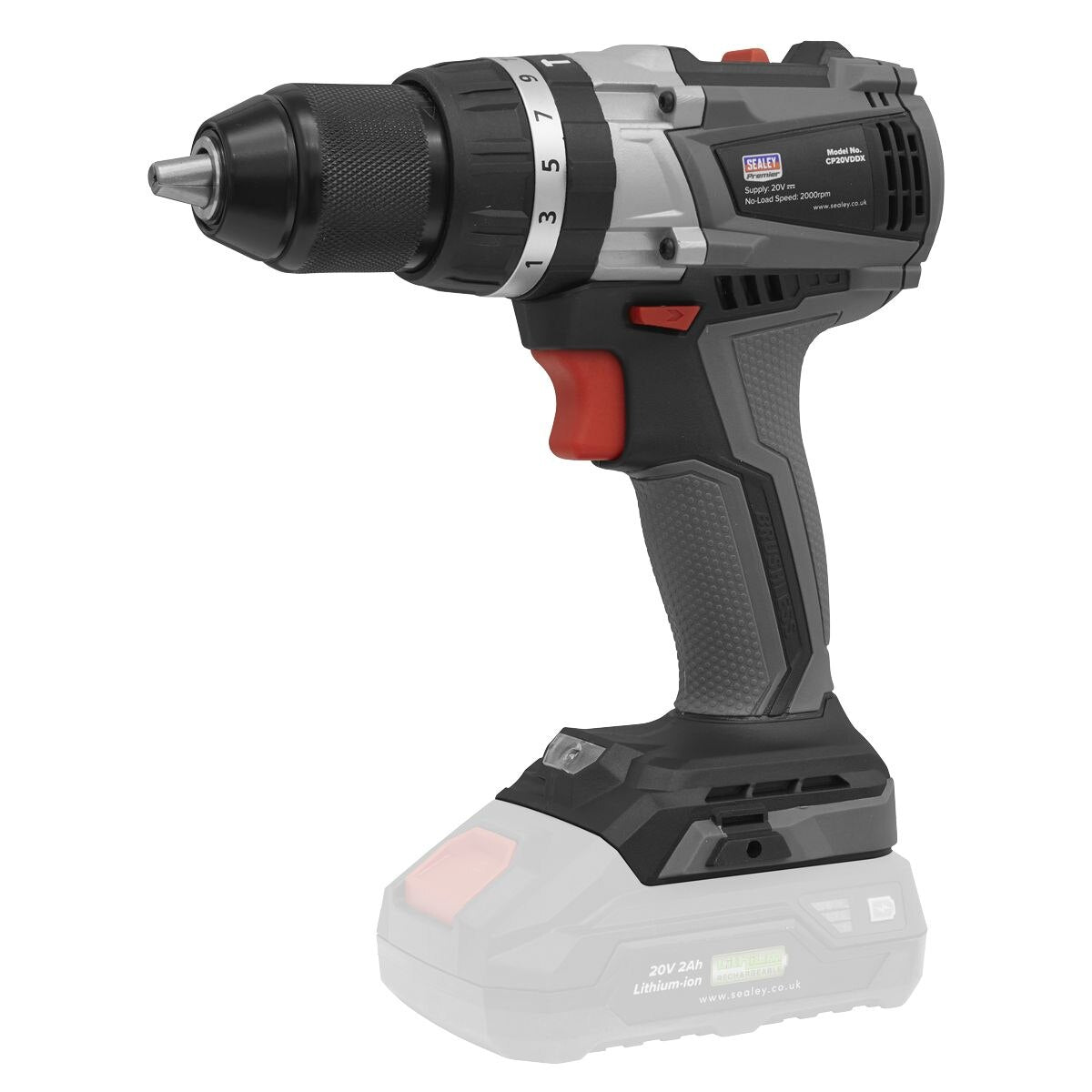 Sealey Premier SV20 Series 13mm Brushless Cordless Combi Drill Kit 20V 2Ah - Image 4