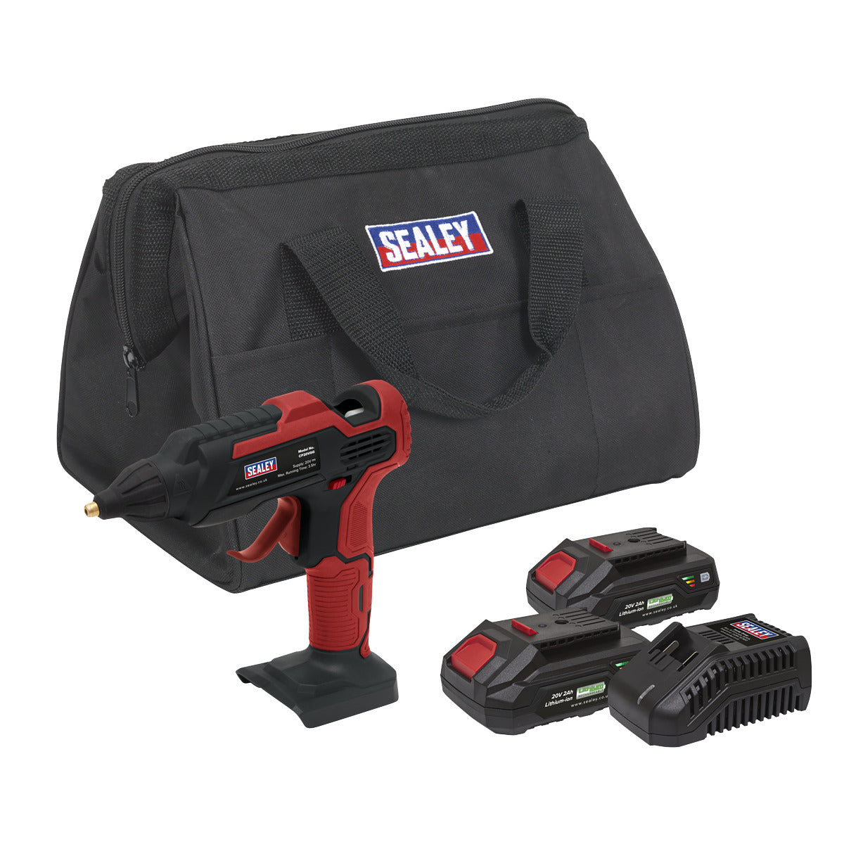 Sealey SV20 Series Cordless Glue Gun Kit 20V 2Ah - 2 Batteries CP20VGGKIT