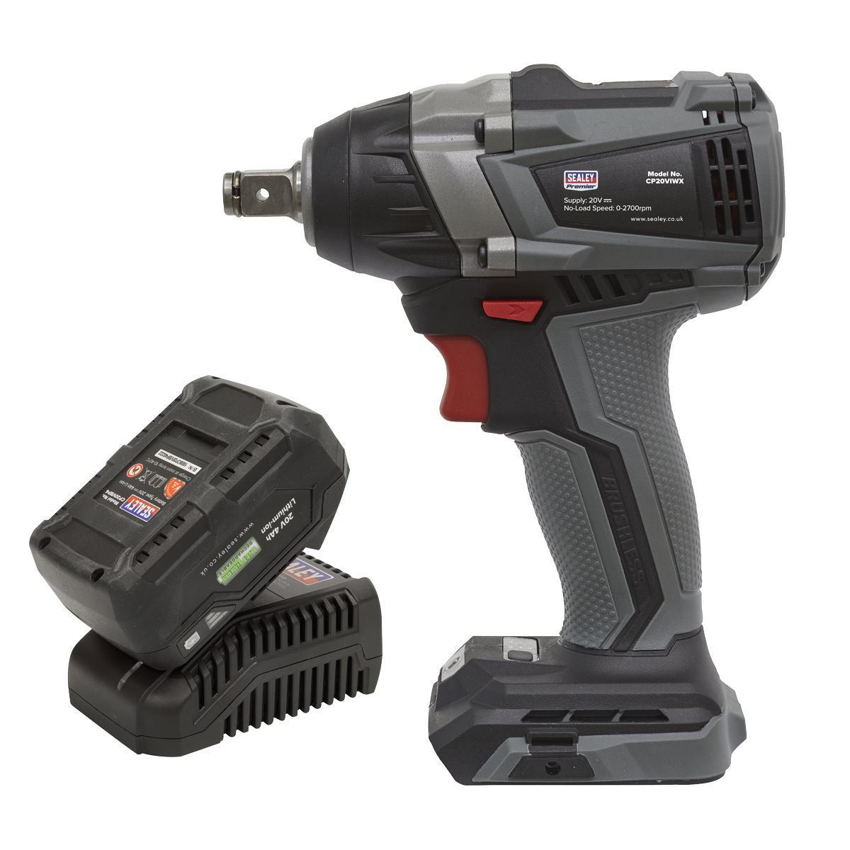 Sealey Premier SV20 Series 1/2"Sq Drive Brushless Cordless Impact Wrench Kit 20V 4Ah - Image 3