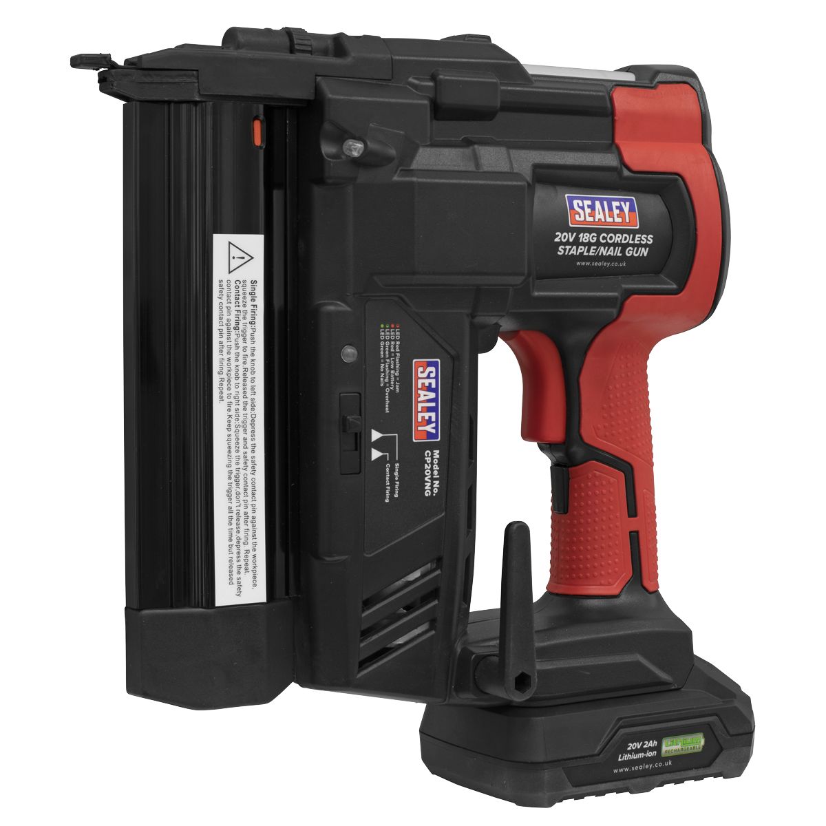 Sealey SV20 Series Cordless Nail/Staple Gun 18G 20V - Body Only - Image 5