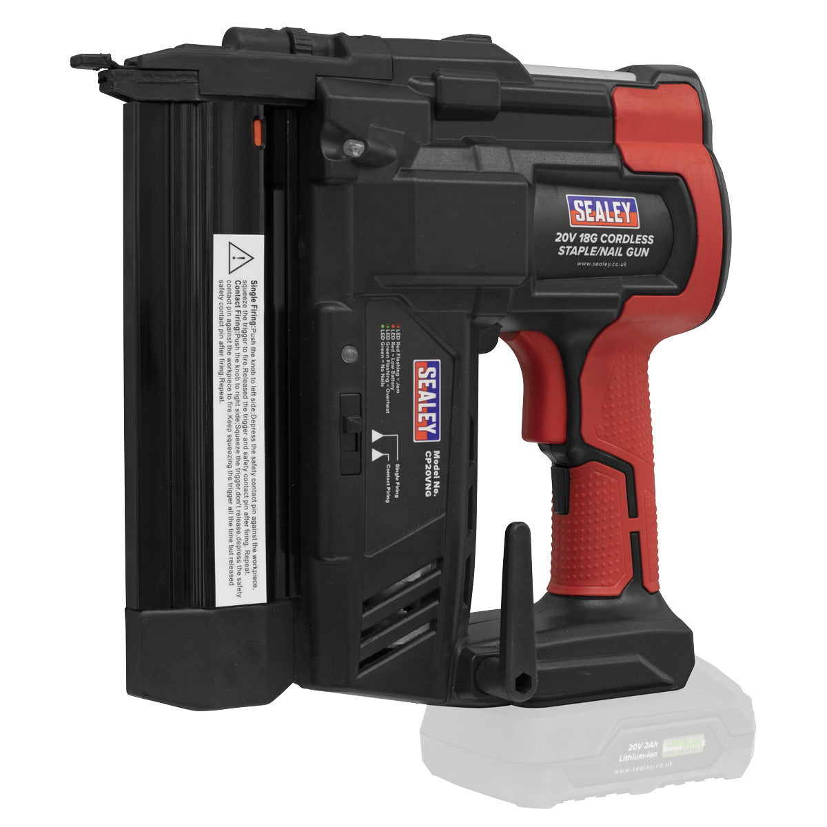 Sealey SV20 Series Cordless Nail/Staple Gun Kit 18G 20V - 2 Batteries CP20VNGKIT
