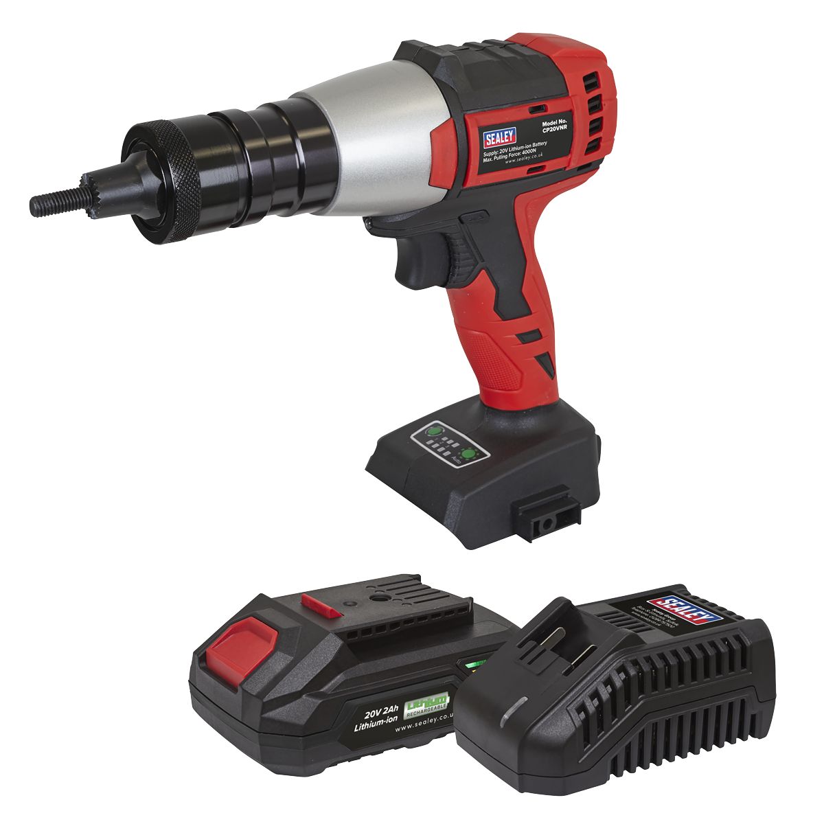Sealey SV20 Series Brushless Cordless Nut Riveter 20V 2Ah - Image 2