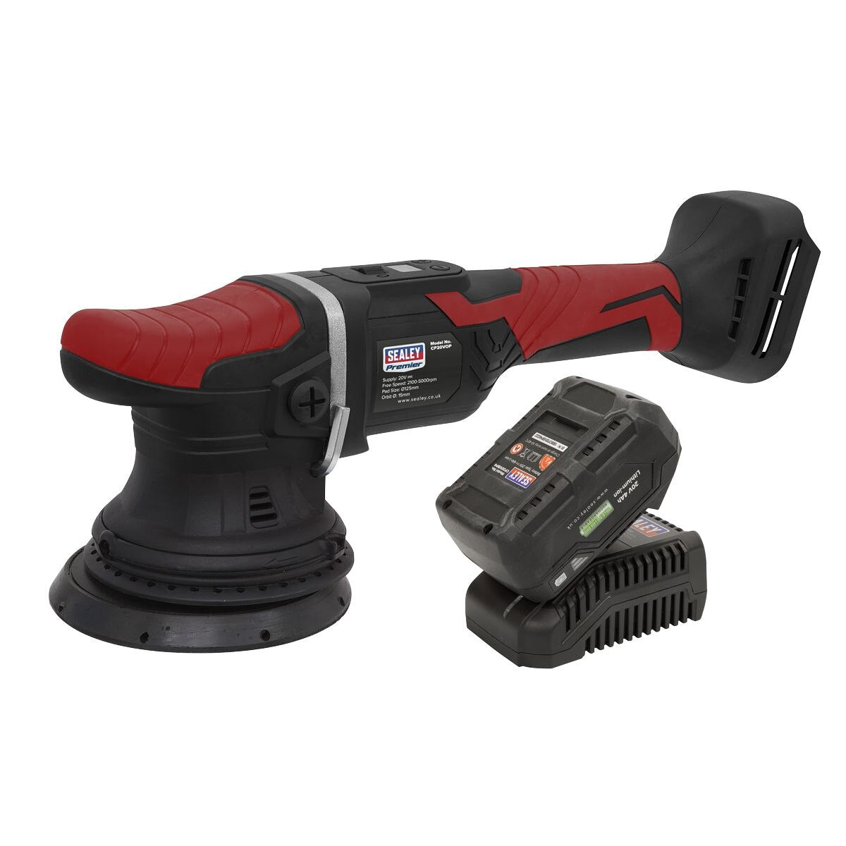 Sealey Premier SV20 Series 125mm Cordless Orbital Polisher Kit 20V 4Ah - Image 3