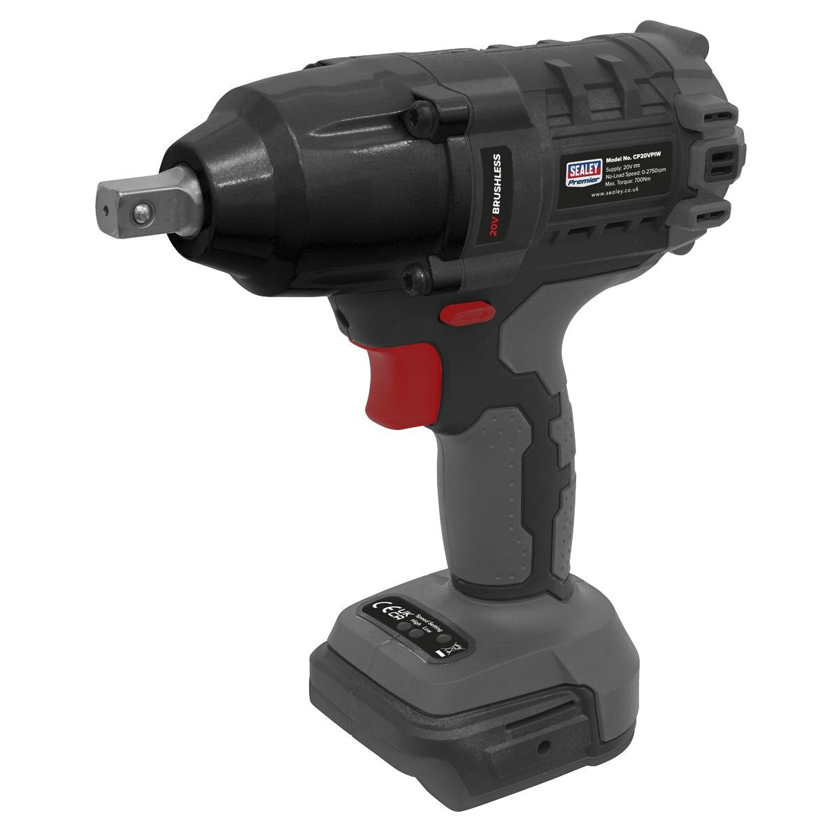 Sealey Premier SV20 Series 1/2"Sq Drive Brushless Cordless Impact Wrench 20V - Body Only - Image 3