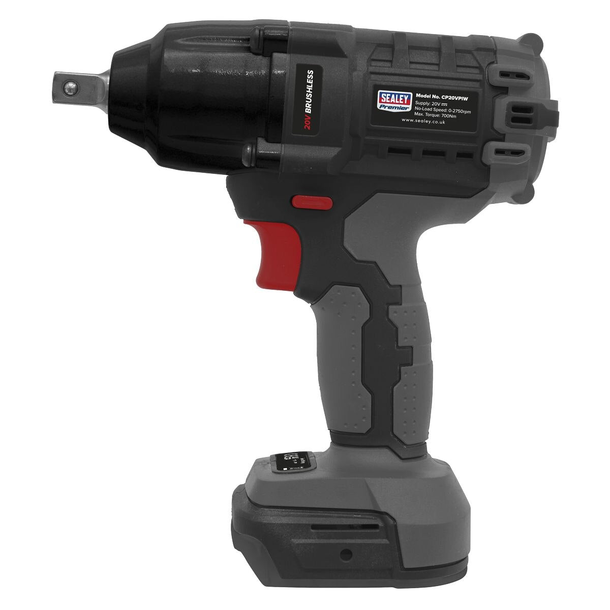 Sealey Premier SV20 Series 1/2"Sq Drive Brushless Cordless Impact Wrench 20V - Body Only - Image 5