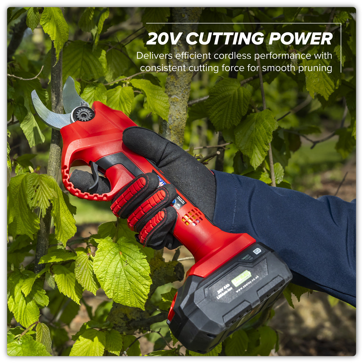 Sealey SV20 Series Brushless Cordless Pruning Shears Kit 20V 2Ah - 2 Batteries CP20VPSKIT