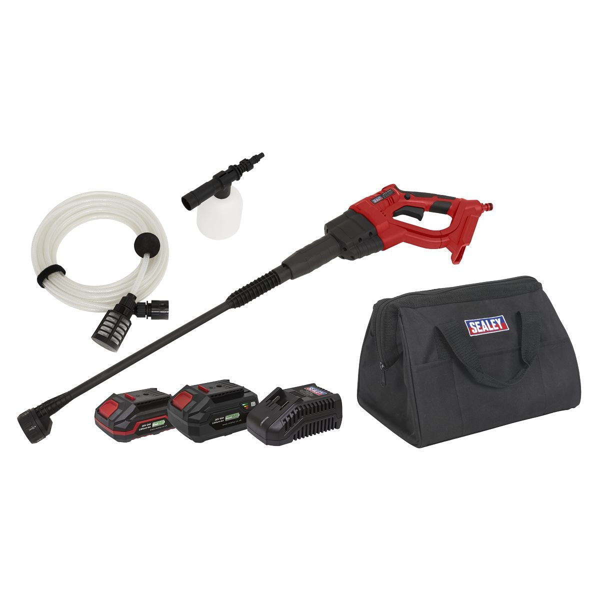 Sealey SV20 Series 22bar Cordless Pressure Washer Kit 20V - 2 Batteries - Image 1