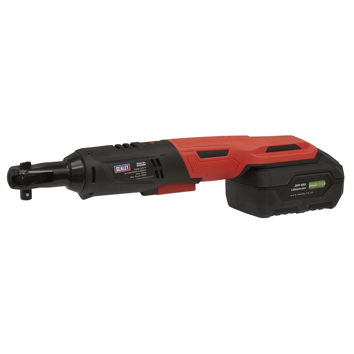 Sealey SV20 Series 3/8"Sq Drive Ratchet Wrench 60Nm 20V - Body Only - Image 7