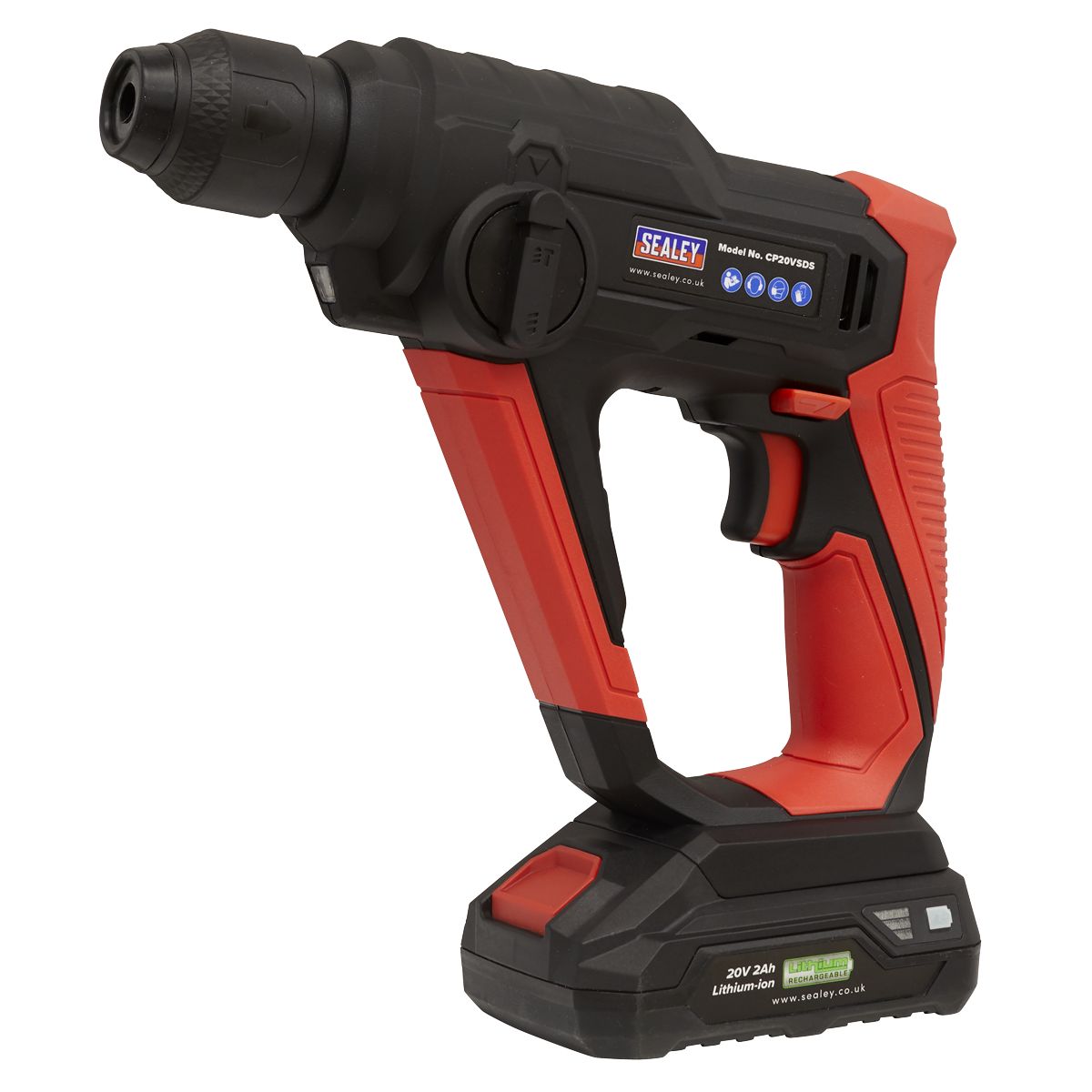 Sealey SV20 Series SDS Plus Cordless Rotary Hammer Drill 20V - Body Only - Image 8