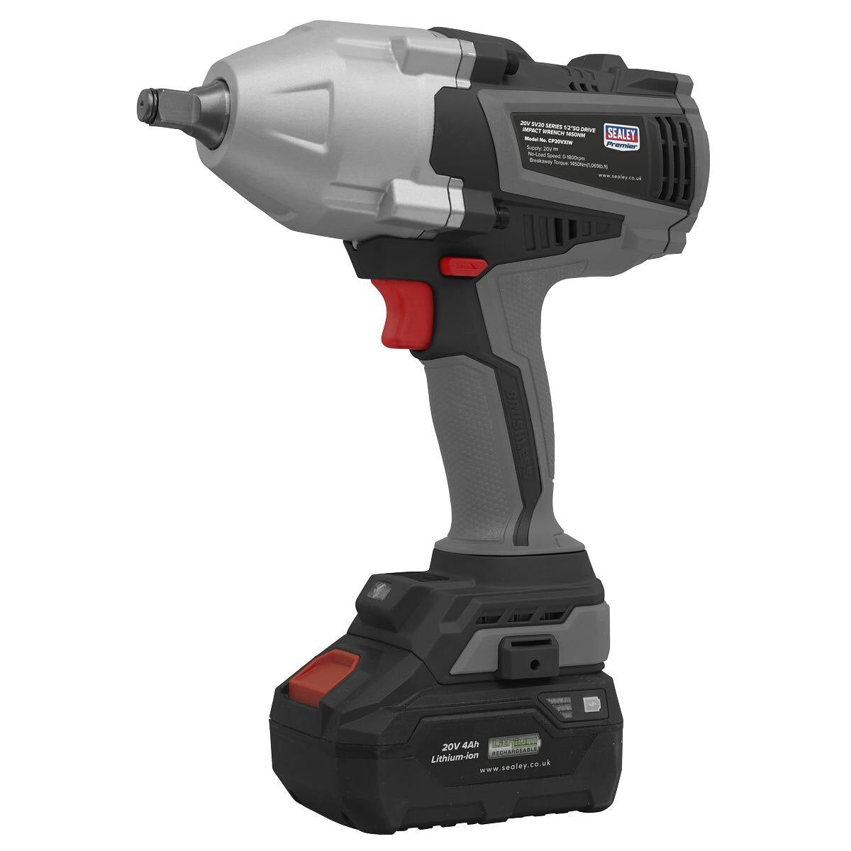 Sealey Premier SV20 Series 1/2"Sq Drive Brushless Cordless Impact Wrench 20V - Body Only - Image 5