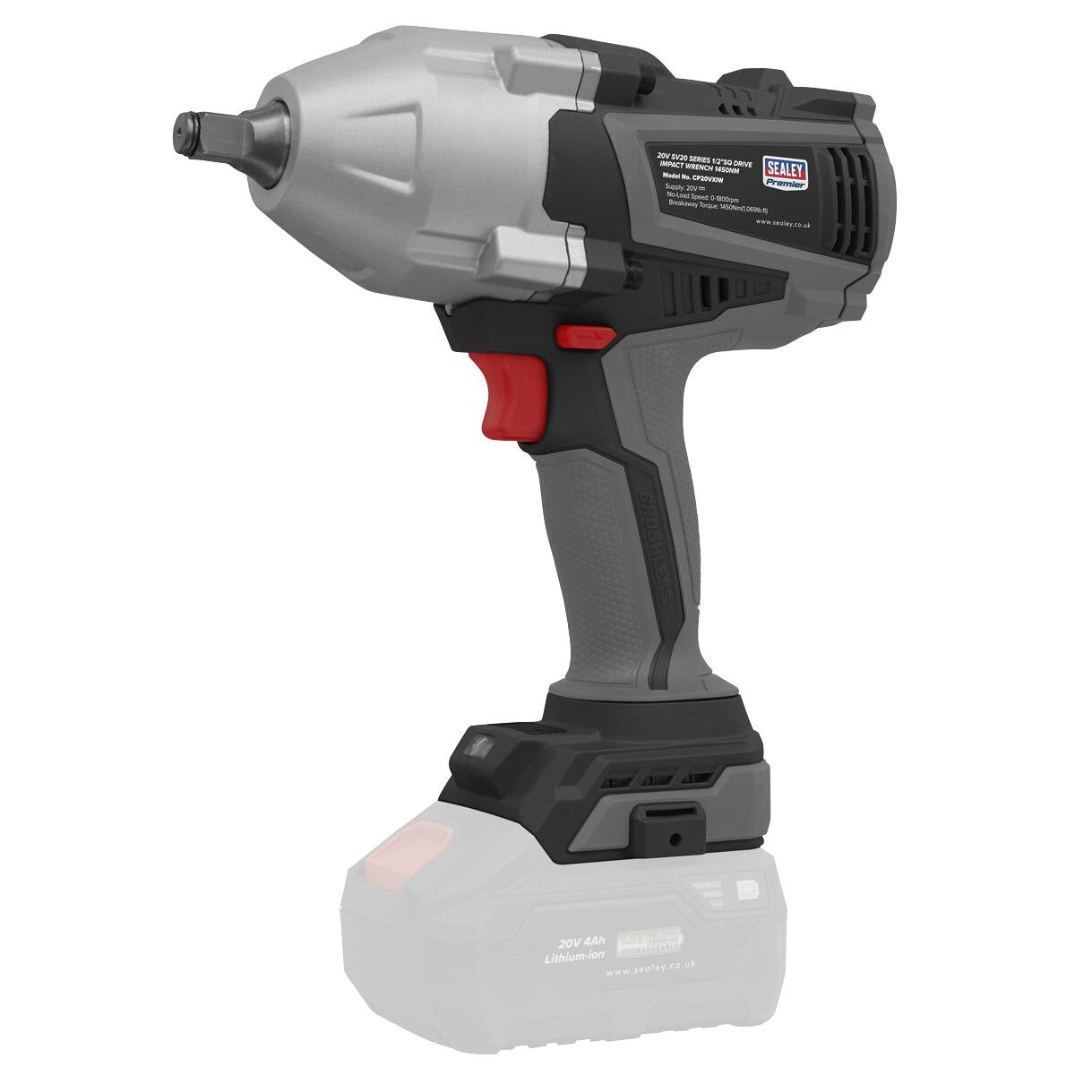 Sealey Premier SV20 Series Cordless Impact Wrench Kit 20V 4Ah - Image 8