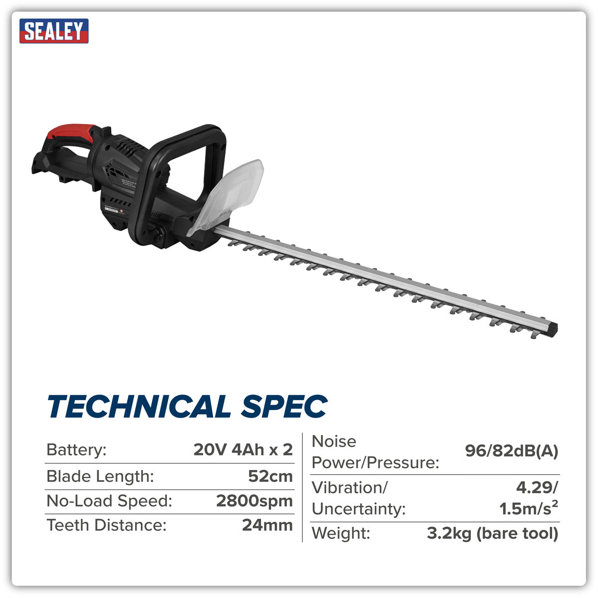 Sealey Hedge Trimmer Kit 40V 4Ah SV20 Series 52cm CP40VHTKIT