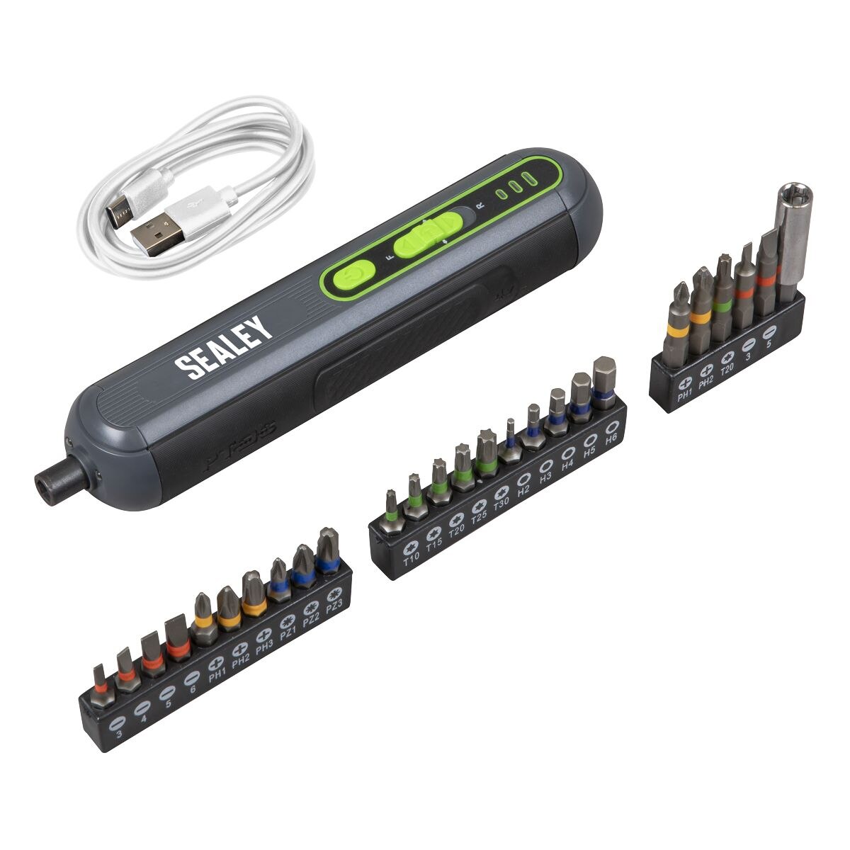 Sealey Cordless Screwdriver with Bit Set 4V 25pc - Image 3