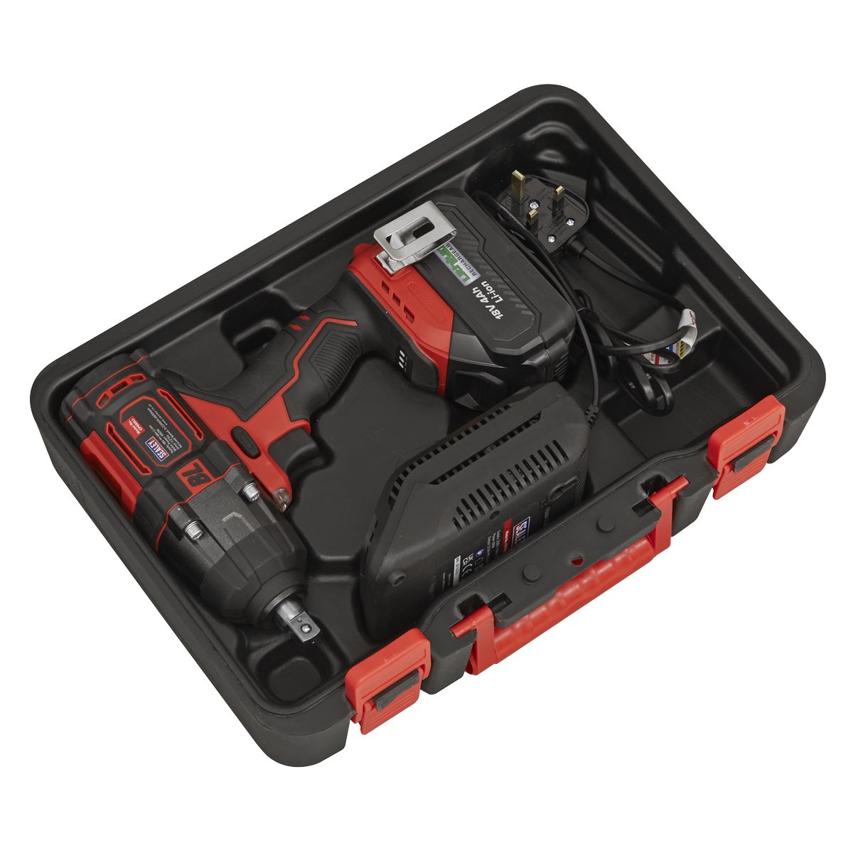 Sealey 1/2"Sq Drive Cordless Brushless Impact Wrench 18V 4Ah - Image 10