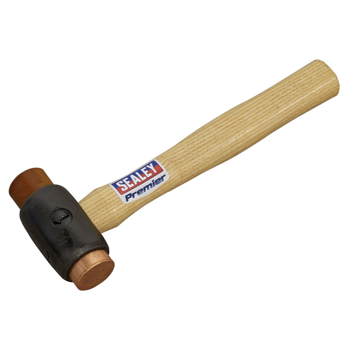 Sealey Premier Copper/Rawhide Faced Hammer with Hickory Shaft 1.5lb - Image 1