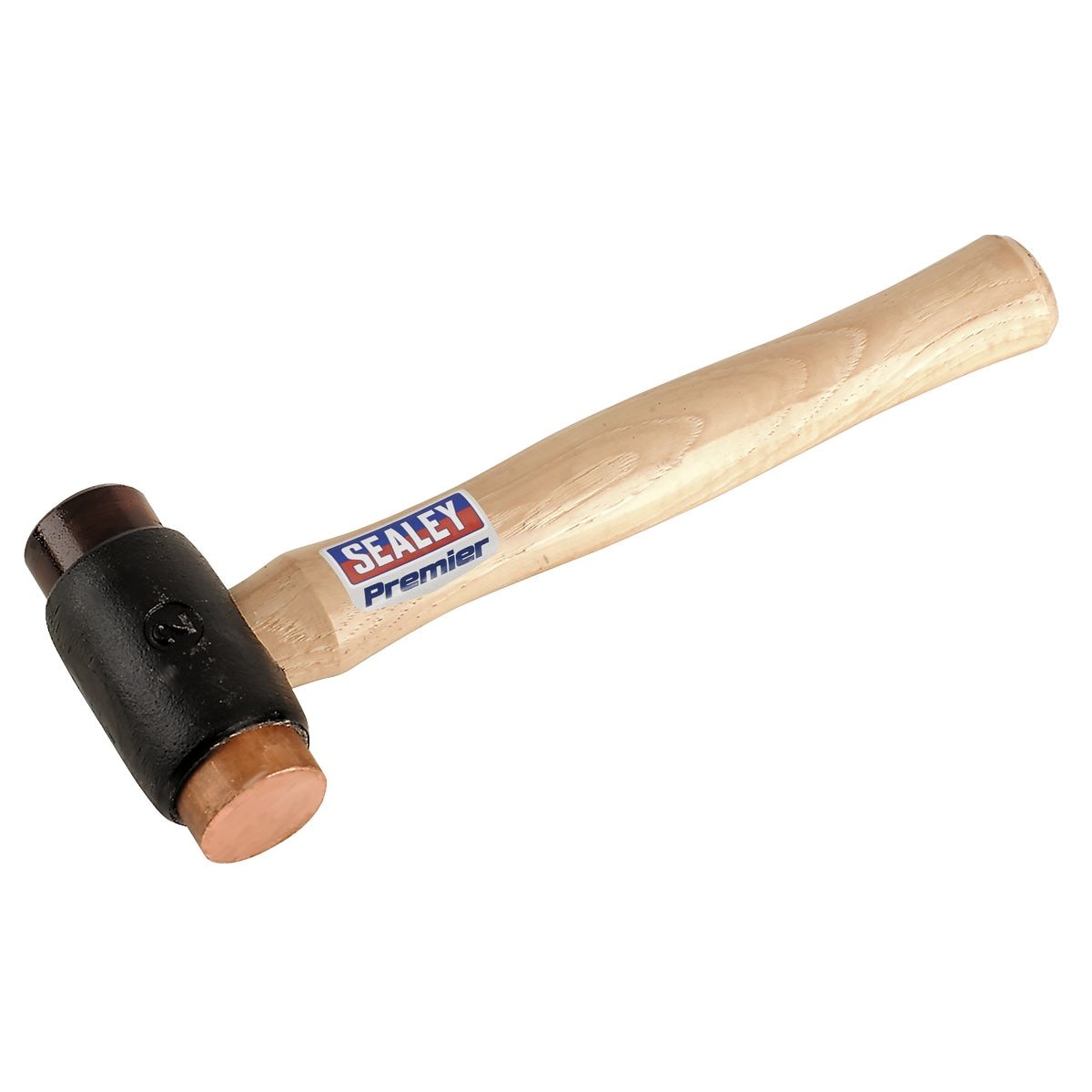 Sealey Premier Copper/Rawhide Faced Hammer with Hickory Shaft 2.25lb - Image 1
