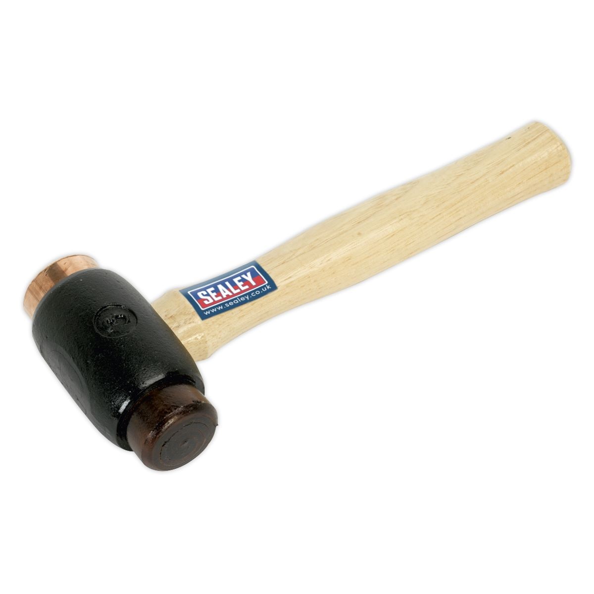 Sealey Premier Copper/Rawhide Faced Hammer with Hickory Shaft 3.5lb - Image 1