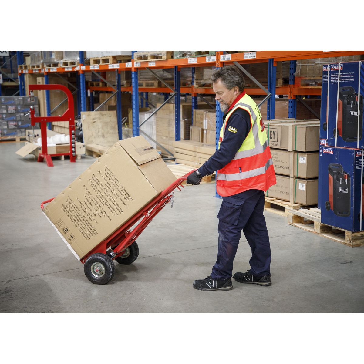 Sealey 3-in-1 Sack Truck with Pneumatic Tyres 250kg Capacity - Image 7