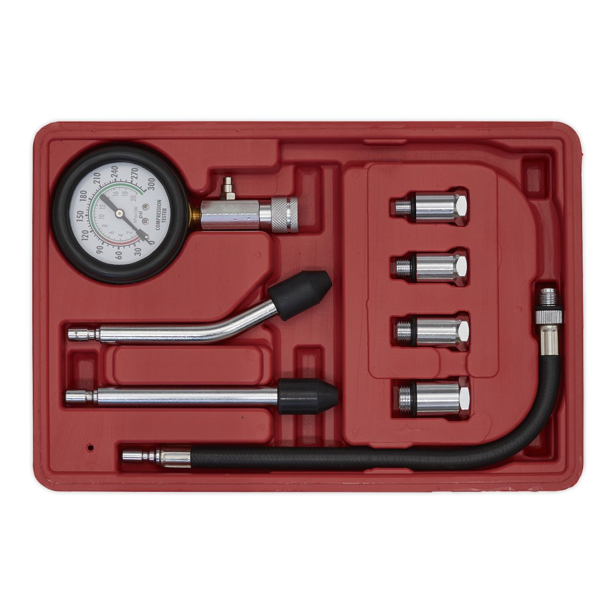 Sealey Petrol Engine Compression Test Kit 8pc - Image 3