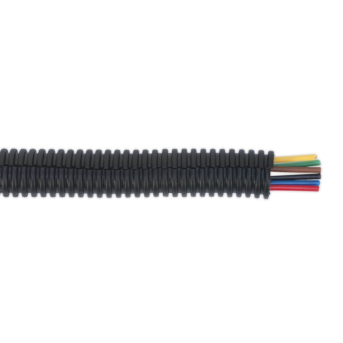 Sealey Split Convoluted Cable Sleeving Split 12-16mm 100m - Image 1